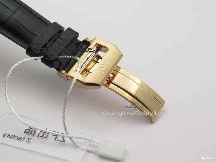 MIROTIME 0325 Classic Portuguese IW371482 ZF 1:1 Best Edition RG Gray Dial Gold Markers On Black Leather Strap A 7265